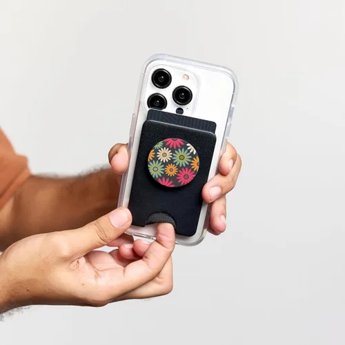 Vista 5 de Modern Florals on Grey PACJ0194 PopSockets PopGrip: agarre intercambiable para teléfonos y tabletas PopSockets PopWallet para MagSafe