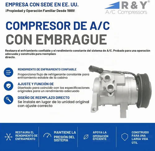 Vista 2 de RYC Automotriz A/C Compresor FG308