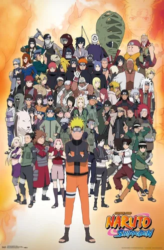 Vista 9 de Trends International Naruto Shippuden - Póster de pared grupal, 14.725 x 22.375 pulgadas, versión con marco de madera tipo granero