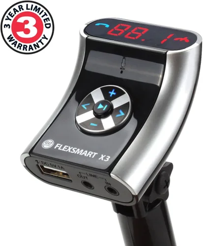 Vista 9 de GOgroove FlexSMART X3 transmisor FM por bluetooth con manos libres, Plateado