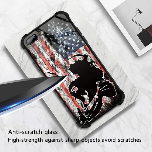 Vista 2 de DJSOK Funda para iPhone 7/8/SE2, diseño de patrón de lujo, a prueba de golpes, funda resistente para hombre y mujer, bandera de fútbol americano