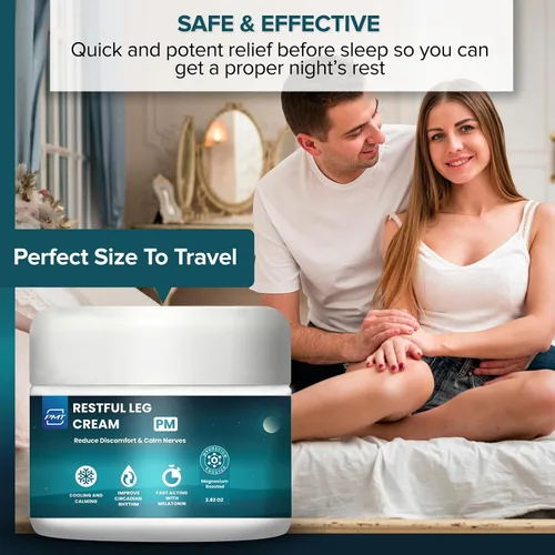Vista 4 de Crema relajante para piernas de PMT, tópico calmante nervioso para aliviar las piernas, la crema para dormir penetra profundamente, alivia