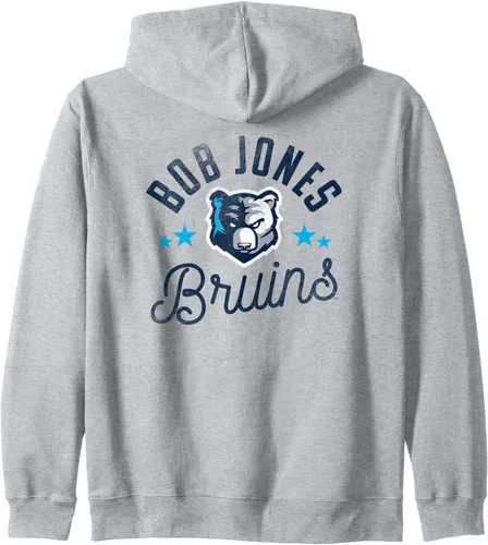 Vista 2 de Bob Jones University Sudadera con capucha y logotipo de Bruins, Gris