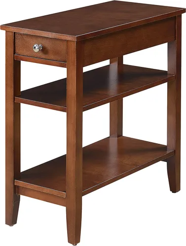 Vista 13 de Convenience Concepts American Heritage Mesa Auxiliar de Cabecera con Cajón de 23.5" - Mesa Clásica de Sala de Estar con Estante de Almacenamiento