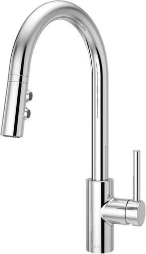 Vista 11 de Pfister Stellen - Grifo de cocina con pulverizador extraíble, de una sola manija, de alto arco, acabado en oro cepillado, LG529SABG