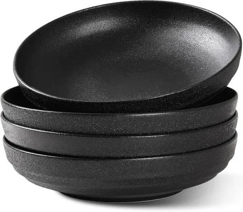 Vista 9 de HAPPY KIT Tazones de Pasta de Gres de 9'', Juego de 4, 42 Oz, Tazones Grandes para Ensalada con Esmalte Reactivo, Tazones de Cerámica para Servir