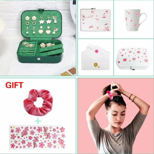 Vista 6 de batifine Estuche de joyería de viaje, organizador de joyas pequeño de piel sintética para mujeres y niñas, caja de joyería de viaje de 2 capas