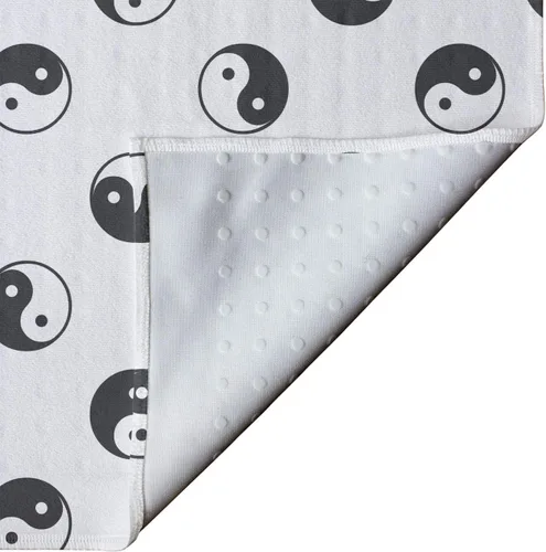 Vista 4 de Lunarable Yin Yang - Toalla para esterilla de yoga, unión de lados opuestos, con motivos orientales, filosóficos, antideslizante, absorbente