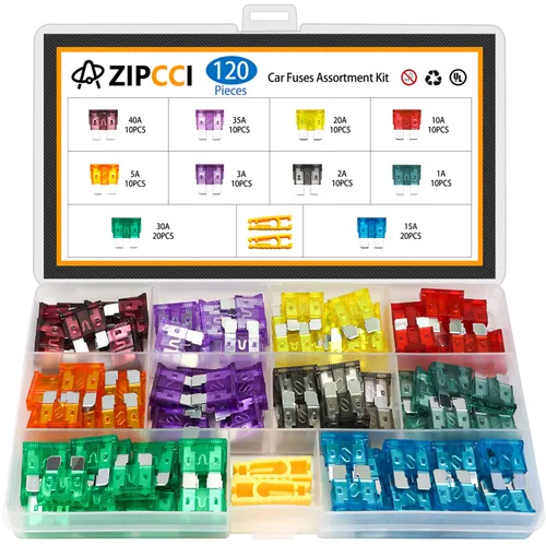 Vista 8 de ZIPCCI 80 piezas de mini fusibles para automóvil, kit surtido de fusibles (1A/3A/5A/10A/15A/20A/30A/40AMP), fusibles de cuchilla automotriz para RV