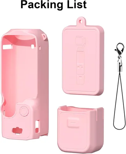 Vista 6 de Funda protectora de silicona para DJI Osmo Pocket 3 Funda de silicona Funda protectora Gimbal de mano Accesorios de cámara de acción (rosa)