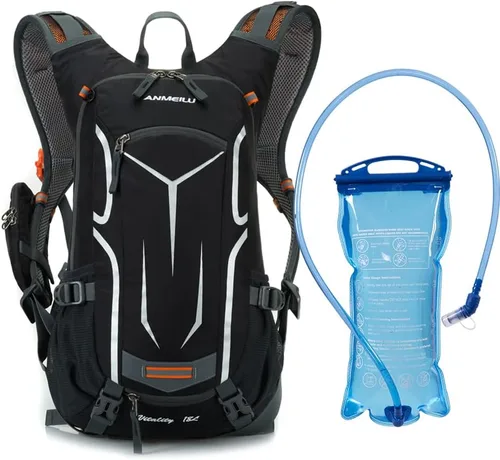 Vista 8 de Mochila de ciclismo al aire libre, 18L, color negro
