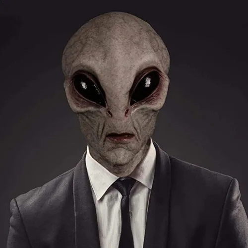 Vista 2 de LECOK Máscara de alienígena aterradora, máscaras realistas de Halloween para adultos, cubierta de cabeza de látex espeluznante, para disfraces