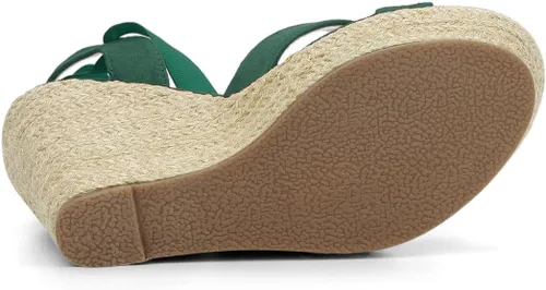 Vista 5 de Allegra K Sandalias de cuña con cordones para mujer