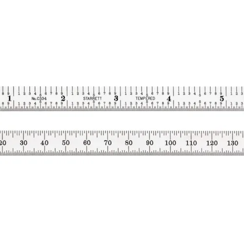 Vista 17 de Starrett Regla de acero totalmente flexible con acabado cromado satinado, lectura rápida y graduación en pulgadas, graduación 3R, 6 pulgadas