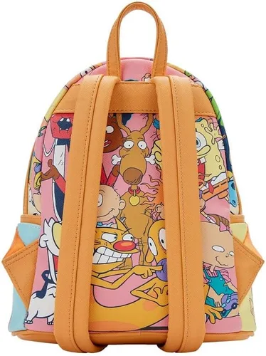 Vista 3 de Loungefly Nickelodeon Nick 90s Color Block AOP Mini Mochila, Multi colorido