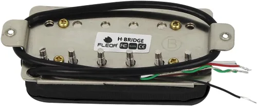 Vista 4 de FLEOR Pastillas de guitarra eléctrica Humbucker de doble bobina de 52 mm Puente de cerámica - Negro
