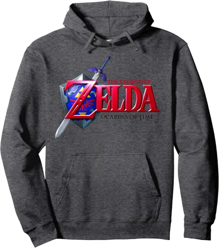 Vista 5 de Nintendo Zelda Ocarina of Time - Sudadera con capucha y logotipo clásico Azul Marino