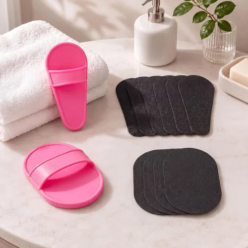 Vista 9 de Chengu Kit de depilación facial y piernas de cristal de 62 piezas para mujeres, 2 tamaños, 60 papeles de lija de exfoliación fina para el cuidado
