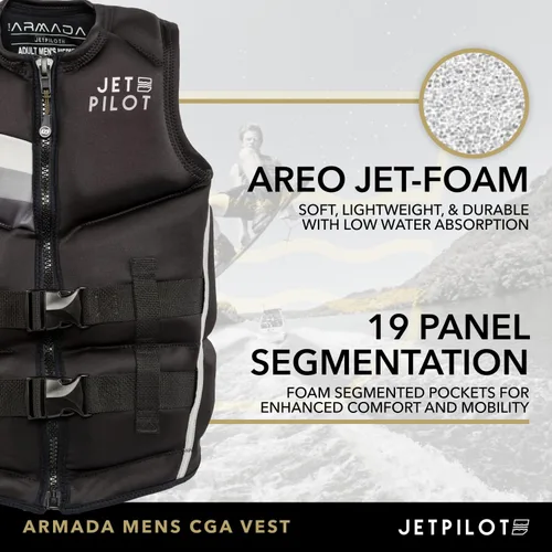 Vista 3 de Jetpilot Chaleco salvavidas de neopreno para hombre Armada aprobado por la Guardia Costera PFD