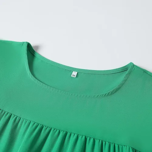 Vista 4 de Vestidos de verano para mujer 2023, talla grande, casual, lindo, vestido tipo babydoll con volantes escalonados, estilo bohemio, vestido de playa
