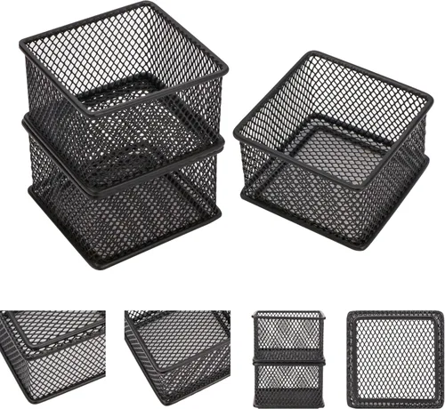 Vista 3 de Annova Organizador de cajones y estantes apilables de malla, cesta de almacenamiento, bandeja para suministros escolares y de oficina, juego de 2
