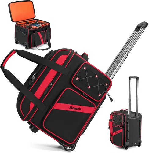 Vista 9 de Bolsa para cables DJ con divisores desmontables para equipos y equipo de música, azul
