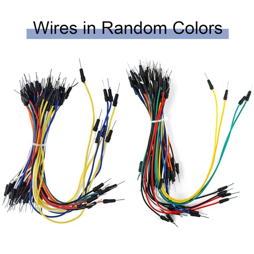 Vista 4 de RGBZONE 130 cables de puente de tabla de pan flexibles sin soldadura macho a macho para Arduino Breadboard y robótica y frambuesa