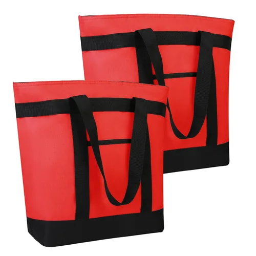 Vista 28 de Bolsa tote reutilizable aislada para compras de comestibles para mujeres/hombres, bolsa de entrega de pizza/comida para mantener los alimentos