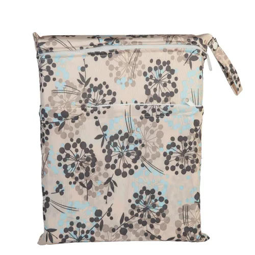 Vista 13 de Wet Bag - Bolsa de pañales de tela para bebé, reutilizable, lavable, con dos bolsillos con cremallera (mapache animal)