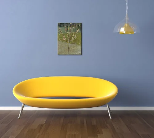 Vista 4 de Wieco Art Lienzo de árbol de almendro en flor, reproducción de pintura al óleo famosa de Van Gogh, arte de pared clásico abstracto de flores listo