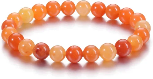 Vista 12 de Jovivi Pulsera elástica de cuentas redondas semipreciosas naturales – 0.315 pulgadas hecha a mano con cuentas de piedras preciosas curativas