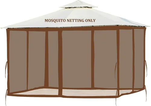 Vista 6 de Mosquitera para cenador, paredes de pantalla de 10 x 10 pies Negro
