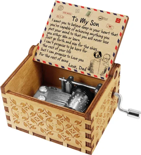 Vista 7 de Kenon To My Daughter - Caja de música vintage con sobre grabado, regalo perfecto para cumpleaños de Navidad de parte de papá