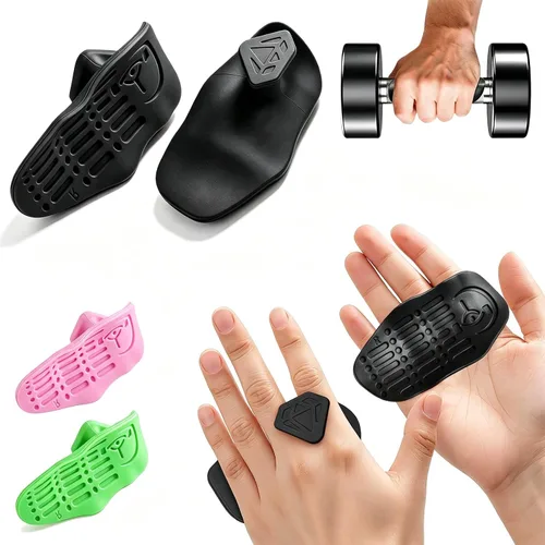 Vista 8 de Anti-Slip Workout Grips, Rubber Gym Palm Protectors for Weight Lifting