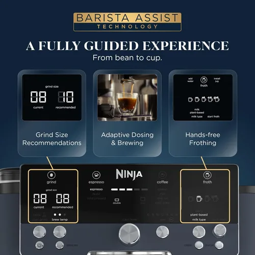 Vista 4 de Ninja Luxe Café Premier - Máquina de café espresso 3 en 1, café por goteo y ciberespacio