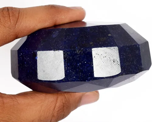 Vista 3 de GEMHUB Zafiro azul grande real 2206.00 quilates certificado ovalado, tamaño grande, coleccionable, zafiro azul, piedra preciosa suelta AS-957, Gema