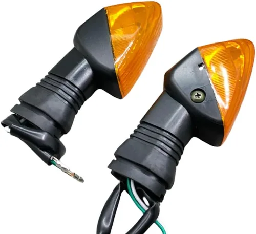 Vista 2 de 1 par amarillo lente delantera trasera motocicleta señal de giro luz lámpara para Kawasaki KLE 500 650 Versys Z1000 Z750S Ninja 650R ZX-6R 600 636