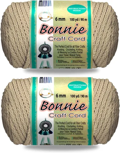 Vista 33 de Pepperell Bonnie - Cordón de macramé trenzado 6 mm x 91.4 m Almendra (Paquete de 2) Cordón de polipropileno retorcido para manualidades DIY