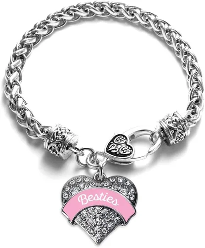 Vista 79 de Inspired Silver - Pulsera de plata con dije de corazón pavé con joyas de circonita cúbica