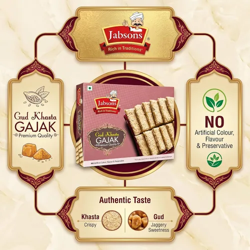 Vista 3 de Jabsons - Gud Khasta Gajak, 400 G (14.1 Oz)