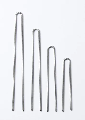 Vista 2 de Horquillas rectas variadas de acero inoxidable plateado resistente sin enganches, 4 paquetes de 12 horquillas hechas a mano