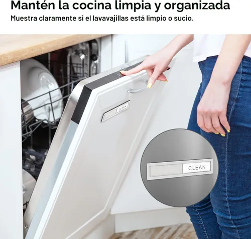 Vista 7 de Imán magnético para lavavajillas Clean Dirty de KitchenTour, imán de acero inoxidable premium Clean Dirty para lavavajillas, divertido, imán fuerte