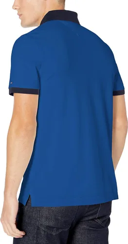 Vista 3 de Tommy Hilfiger Men's Short Sleeve Cotton Pique Flag Polo in Custom Fit