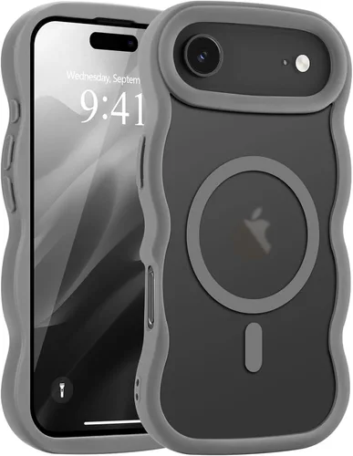 Vista 119 de Pepmune - Funda para iPhone 12 Pro Max con marco ondulado y estructura rígida, color mate claro, cubierta trasera unisex, compatible con Magsafe
