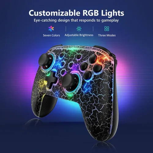 Vista 5 de Controlador inalámbrico NexiGo con efecto Hall (sin zona muerta) para Switch 2 y Switch, controladores para Nintendo Switch, controlador Bluetooth