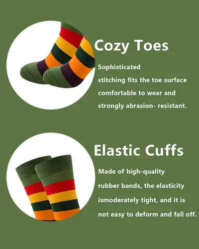 Vista 2 de Calcetines de vestir divertidos para hombre, calcetines coloridos y divertidos, calcetines con patrón novedoso loco, calcetines de cuello redondo