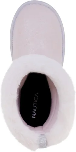 Vista 4 de Nautica Botas para niños y niñas con piel Sherpa para nieve e invierno, botines cálidos para niños grandes - niño pequeño - niño pequeño