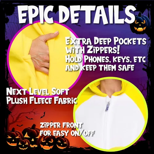 Vista 5 de Adult Onesie Halloween Costume - Animal and Sea Creature - Plush One Piece Cosplay Suit for Adults, Women and Men FUNZIEZ!