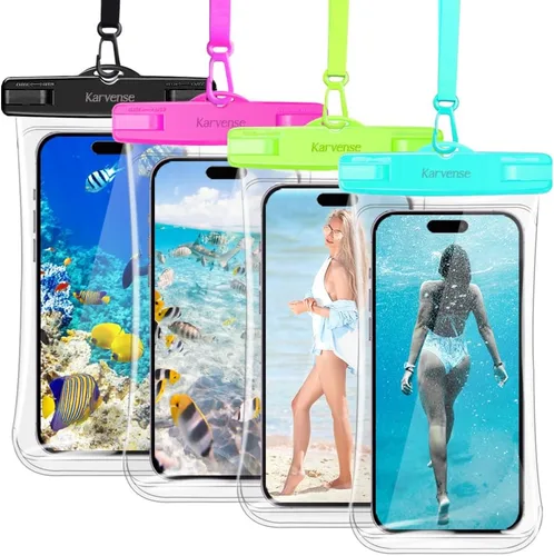 Vista 8 de Funda impermeable para teléfono celular, paquete de 2 bolsas universales impermeables para iPhone/Samsung Galaxy/Pixel, bolsa seca bajo el agua