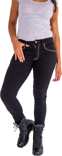 Vista 2 de Skylinewears Women's Reinforced Motorcycle Riding Jeans Biker Racing Pants with Aramid Lining and Removable Padding Negro